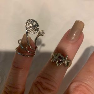 Sterling Shell Ear Cuff and Sand-dollar Toe Ring Bundle